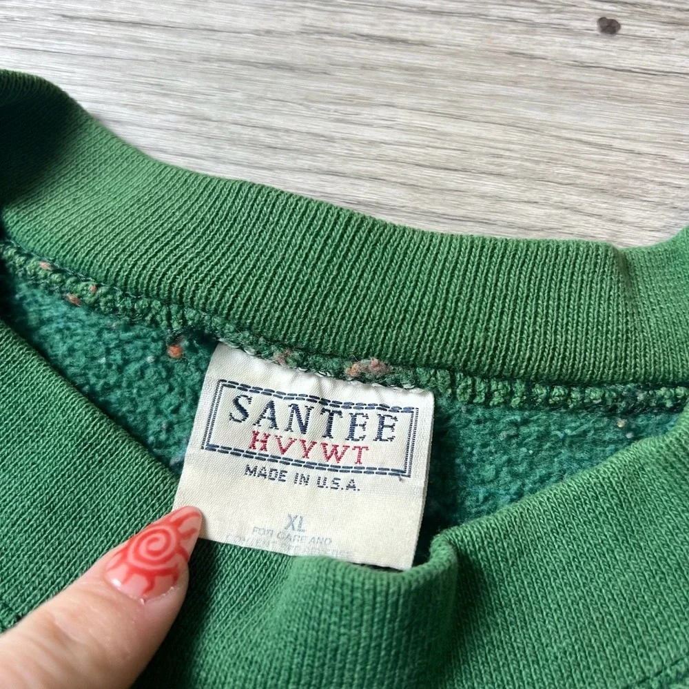 Santee Sweatshirt Men XL Green Vintage 90s US Academic Decathlon Heavyweight USA